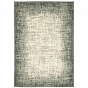 Grey Beige and Blue  4 ft. x 6 ft. Power Loom Stain Resistant Area Rug