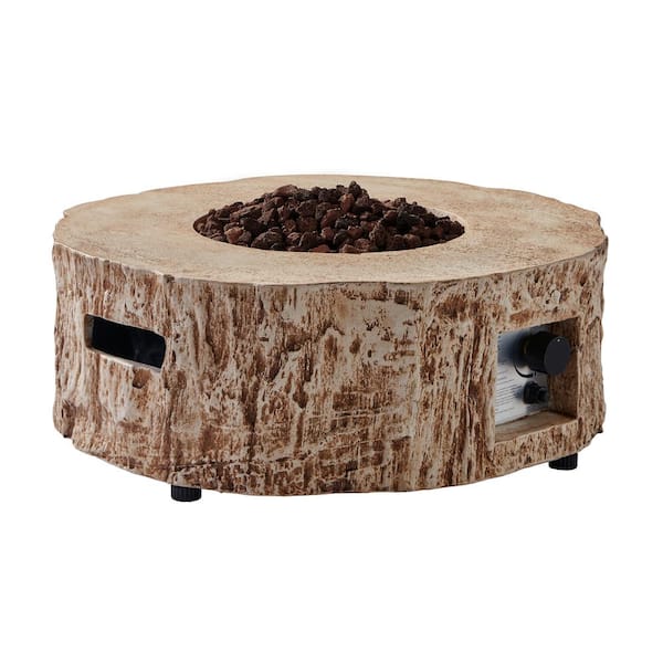 CASAINC 10 in. H Outdoor Gas Fire Pit, Suitable for The Garden or Balcony in Light Brown
