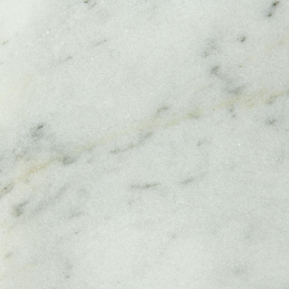 Liam Round White Marble and Wood Dining Table