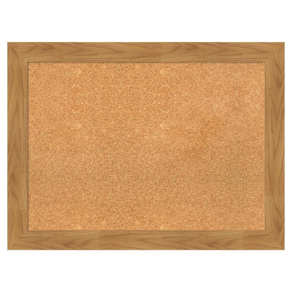 Amanti Art Carlisle Blonde Wood Framed Natural Corkboard 32 in. x 24 in. Bulletin Board Memo Board