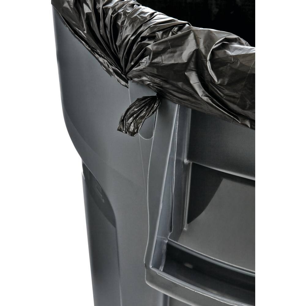 Rubbermaid Commercial 10 gal Round Trash Can, Gray, 15 5/8 in Dia, Open Top, Plastic