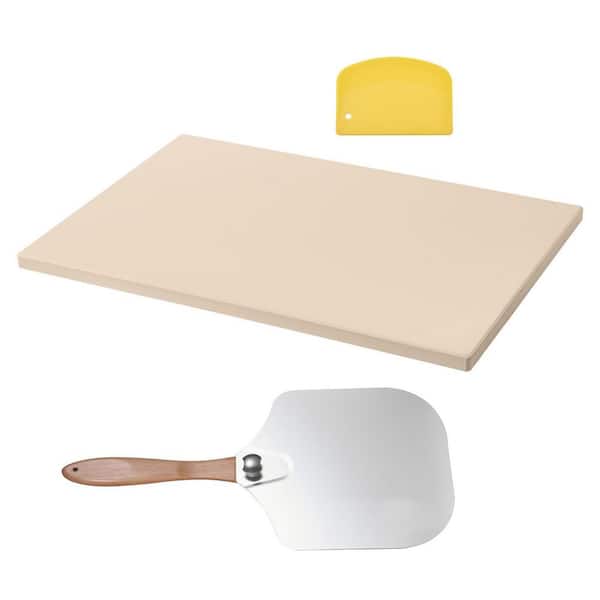 20 x 14 x 0.6 in. Pizza Stone, Rectangular Cordierite Pizza Stone, Baking-Stone with Metal Peel, for Kitchen
