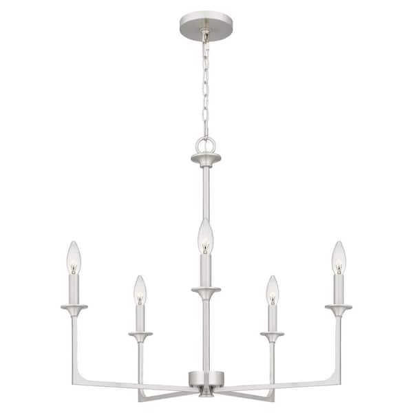 Quoizel Prescott 5-Light Brushed Nickel Candlestick Chandelier