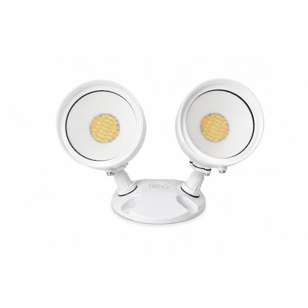 1400 x 2 Lumen White Metal Hardwired Intergrated LED Landscape Flood Light with Dimmable 5CCT Integrated Bulb 1-Pack