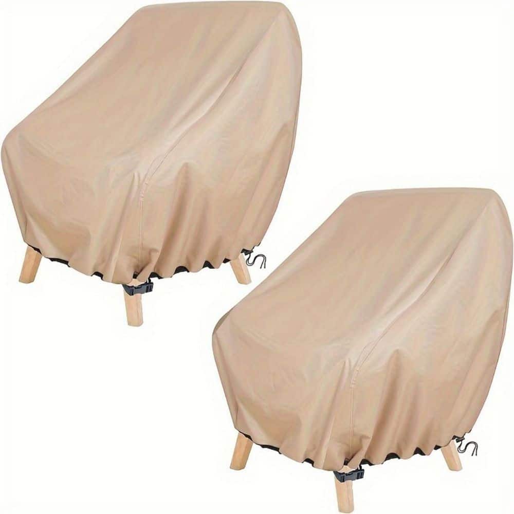 2pcs Khaki Waterproof Patio Furniture Protective Cover Chair Cover, with Ventilation Holes and Reinforced Handles price history on PriceWatchPro