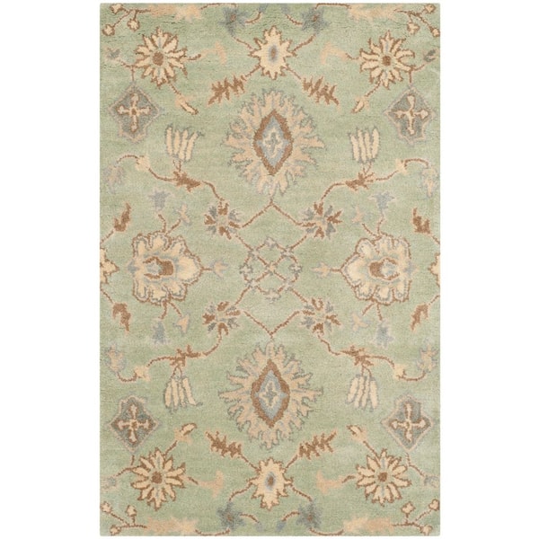 Wyndham 3 ft. x 4 ft. Light Green Abstract Floral Area Rug