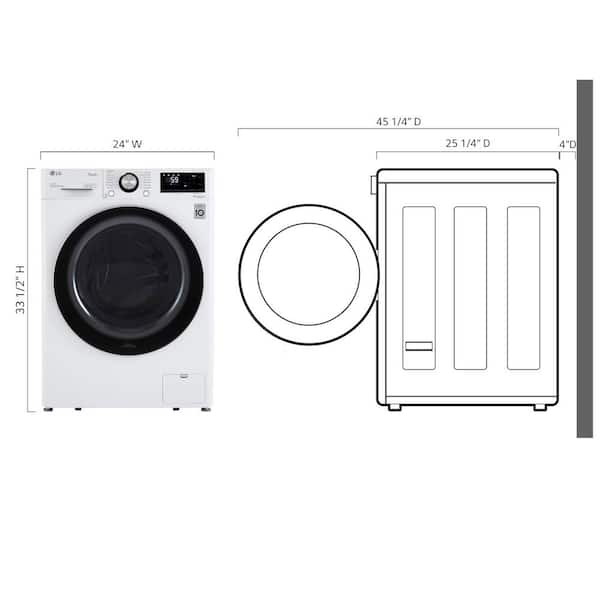 LG 24 in. W 2.4 Cu. Ft. Compact Stackable SMART Front Load Washer 