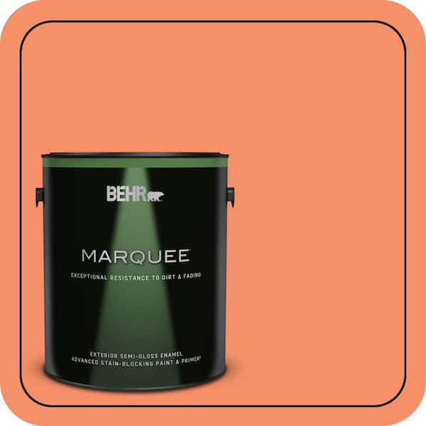 BEHR MARQUEE 1 gal. #210B-5 Tangerine Dream Semi-Gloss Enamel Exterior Paint & Primer