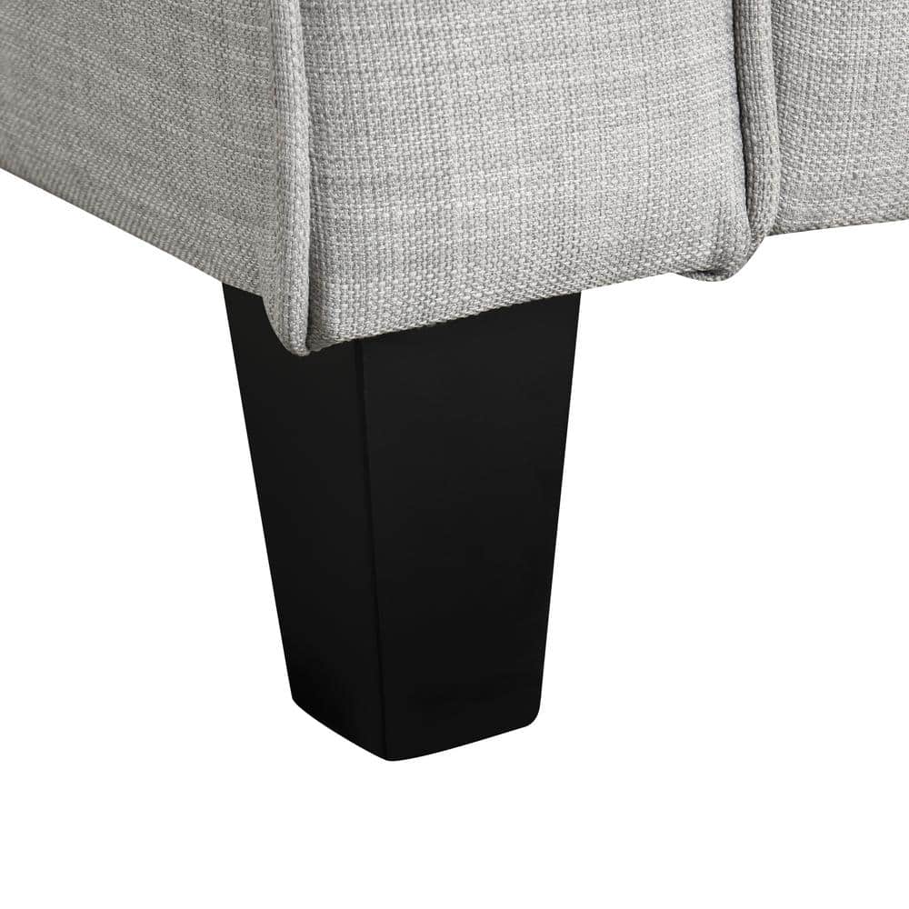Jorden Light Gray Polyester Upholstered Accent Chair with Dark Wood Legs
