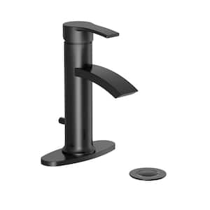 Garrick Single Hole Single Handle Bathroom Faucet in Matte Black