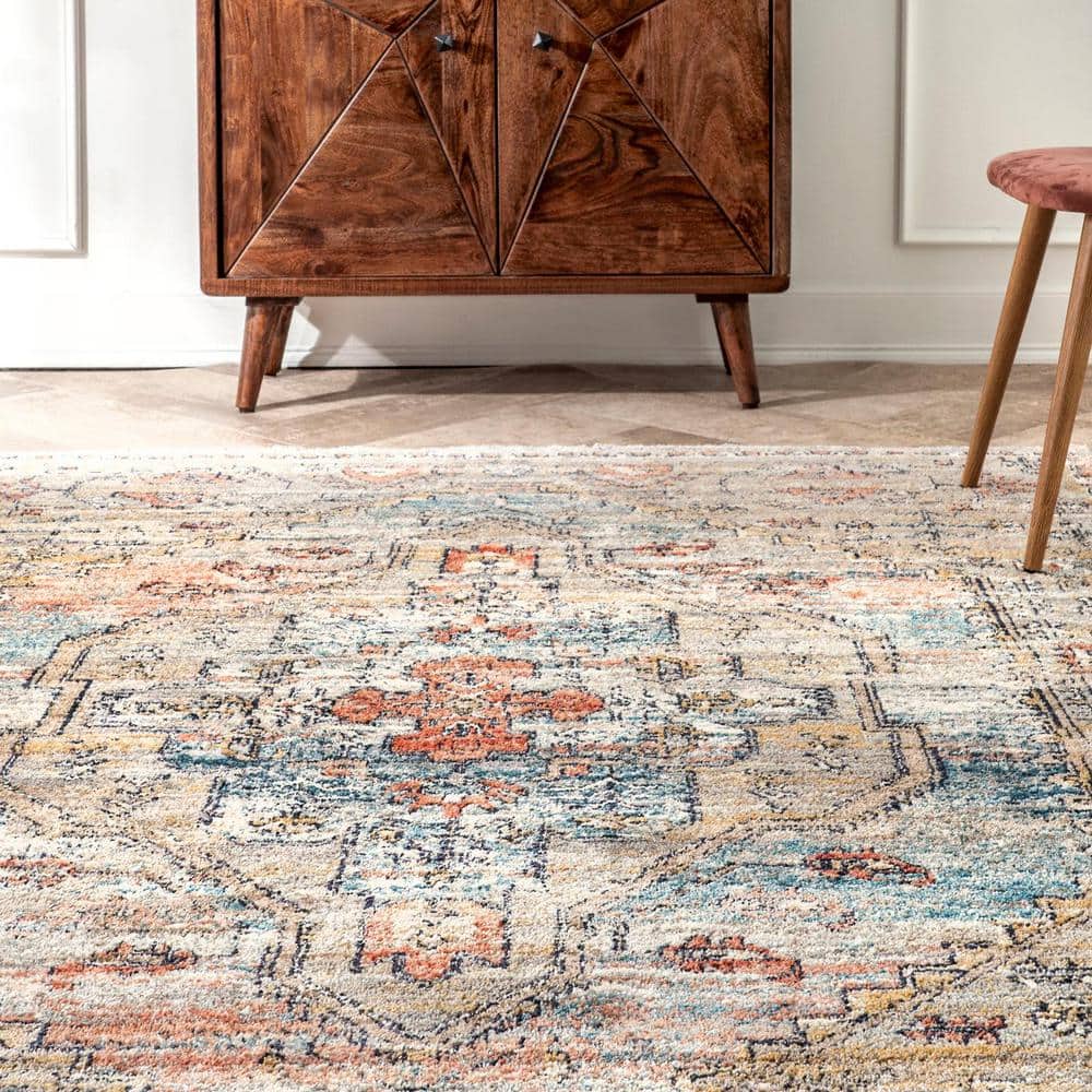 Regal Marley Medallion 32" Synthetic Area Rug with Fringe