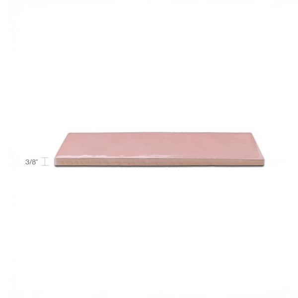 Bedrosians Cloe Subway Glossy Pink 2.5 in. x 8 in. Handmade-Look