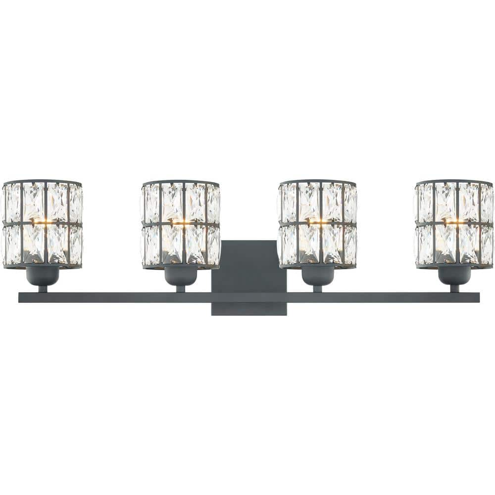 Quoizel Gibson 4-Light Matte Black Vanity Light GIB8630MBK - The Home Depot