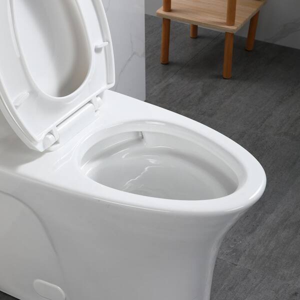 JimsMaison One-Piece 1.1/1.6 GPF Dual Flush Elongated Toilet