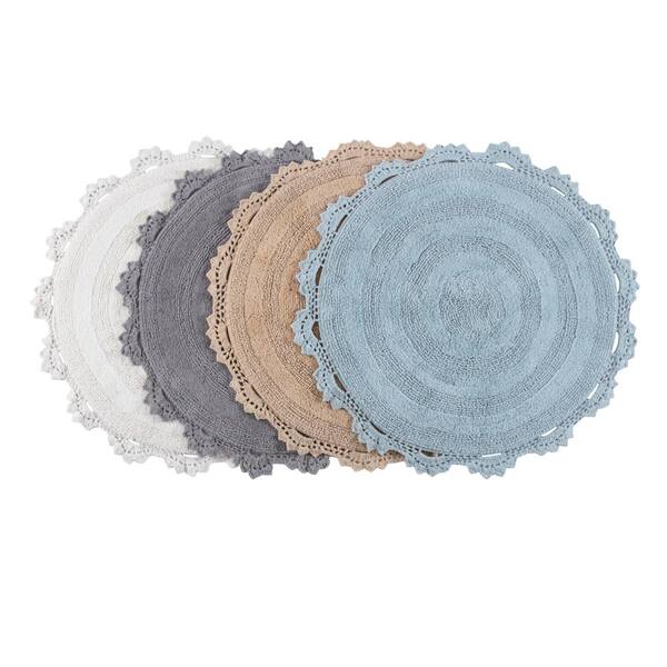 Madeleine Home Beige 3 Ft Round Winchester Cotton Crochet Border Bath Mat Mh Br 1013 Madeleine Home Beige 3 Ft Round, 3 Round Bath Mat