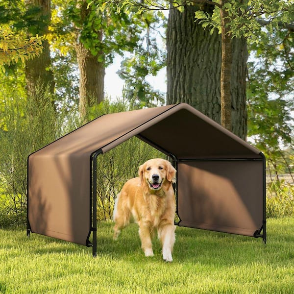 4 ft. x 4 ft. Brown Shade Shelter Instant Pop-Up Pet Tent-Portable