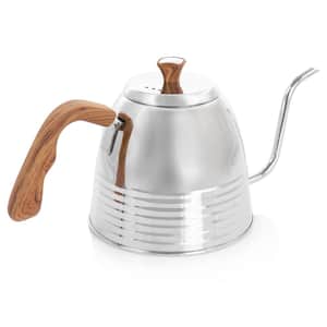 1.3 Qt. Stainless Steel Gooseneck Kettle with Wood Texture