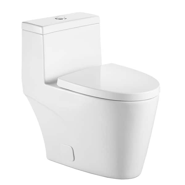 LORDEAR 1-Piece 1.6 GPF/1.1 GPF Double Flush Elongated Bidet Toilet in White