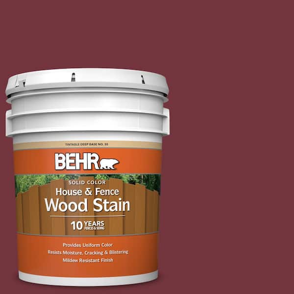 BEHR 5 gal. #S130-7 Cherry Cola Solid Color House and Fence Exterior Wood Stain