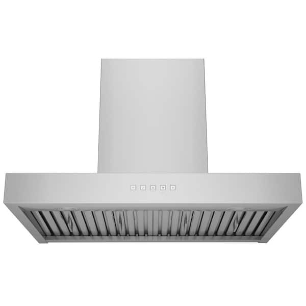 Contemporary 30 in. Convertible Wall Mount Range Hood with Low Noise Operation and Heavy Duty Filter in Stainless Steel