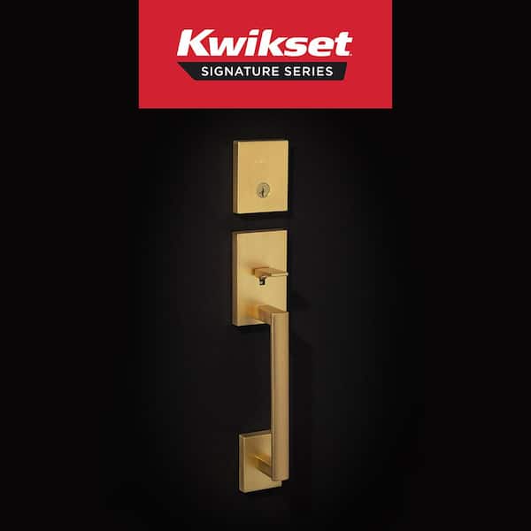 Kwikset San Clemente Satin Brass Single Cylinder Entry Door
