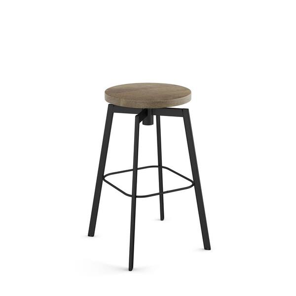 Amisco Amisco Dimitri 30 In. Swivel Bar Stool - Beige Wood/Black Metal ...