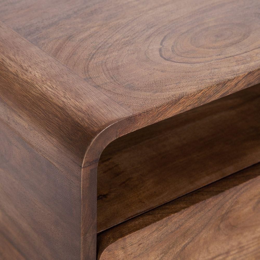 Kato 18 in. W. Walnut Brown Rectangle Contemporary Wood Floating Side Table - thumbnail 6