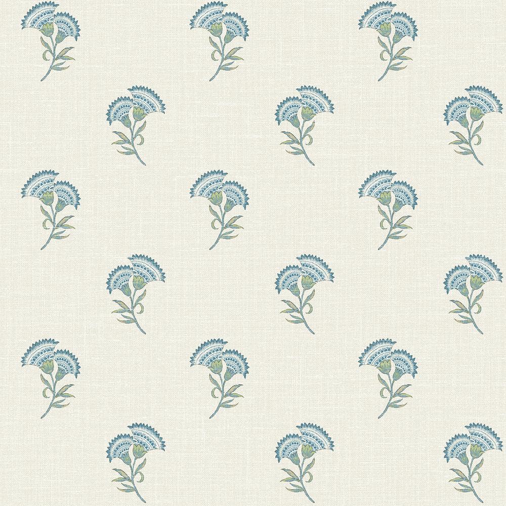Blue Bell and Herb Lotus Branch Floral Paper Unpasted Nonwoven Wallpaper Roll 60.75 sq. ft. price history on PriceWatchPro