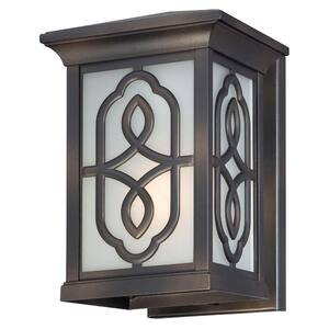 Willowby 9 in. Bronze Outdoor Wall Lantern Sconce