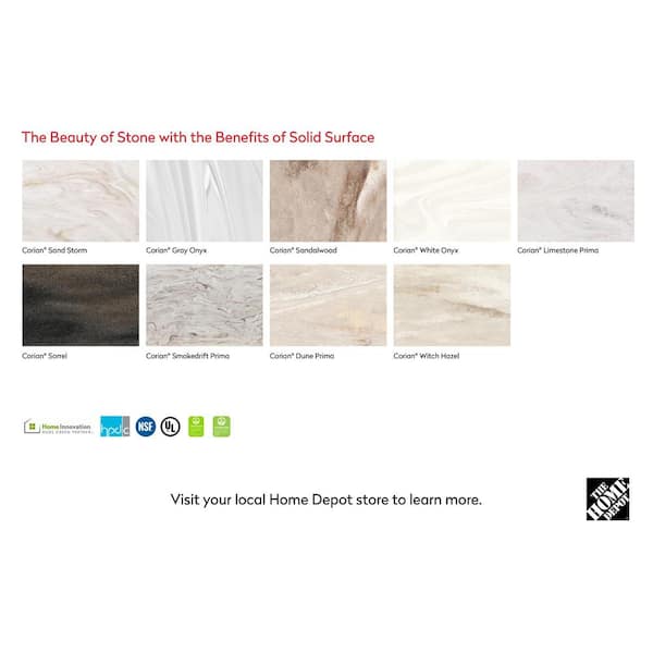 Solid Surface Countertop Sample in Sorrel