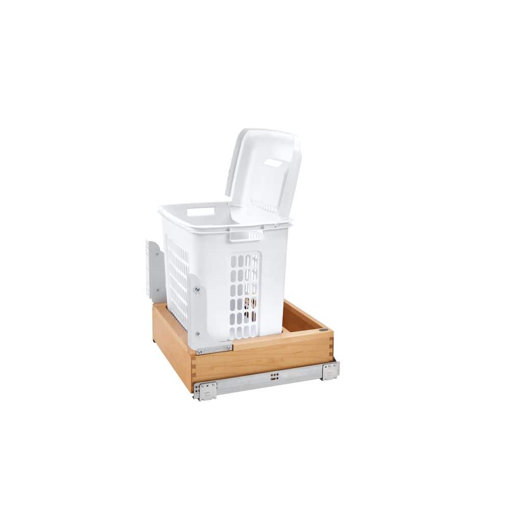 Wood Vanity Bottom Mount Hamper w/ Soft-Close White 20 x 18 x 21 Maple Wood, Steel Modern Rectangle Laundry Room Hamper price history on PriceWatchPro