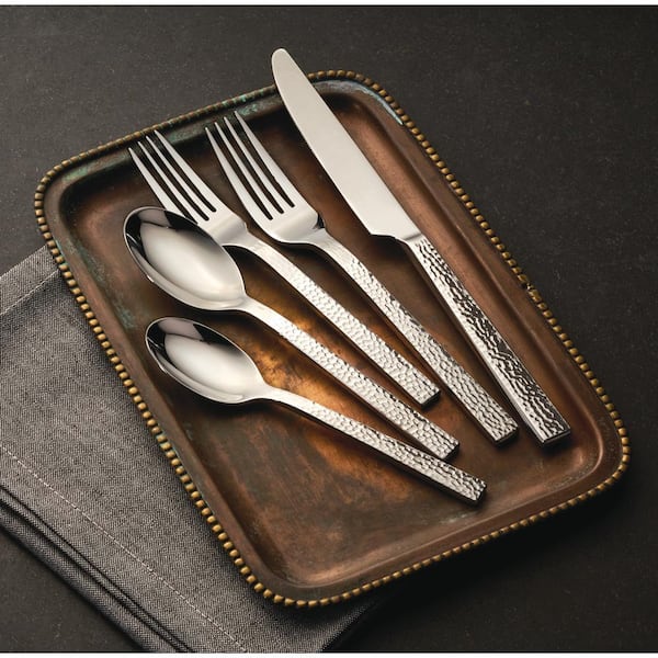 Oneida Chef's Table Hammered 18/0 Stainless Steel Iced Tea Spoons