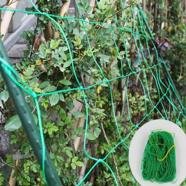 Agfabric 5.9 ft. W x 16.4 ft. L Heavy-Duty PE Plant Trellis Netting Green Garden Netting for Climbing Plants