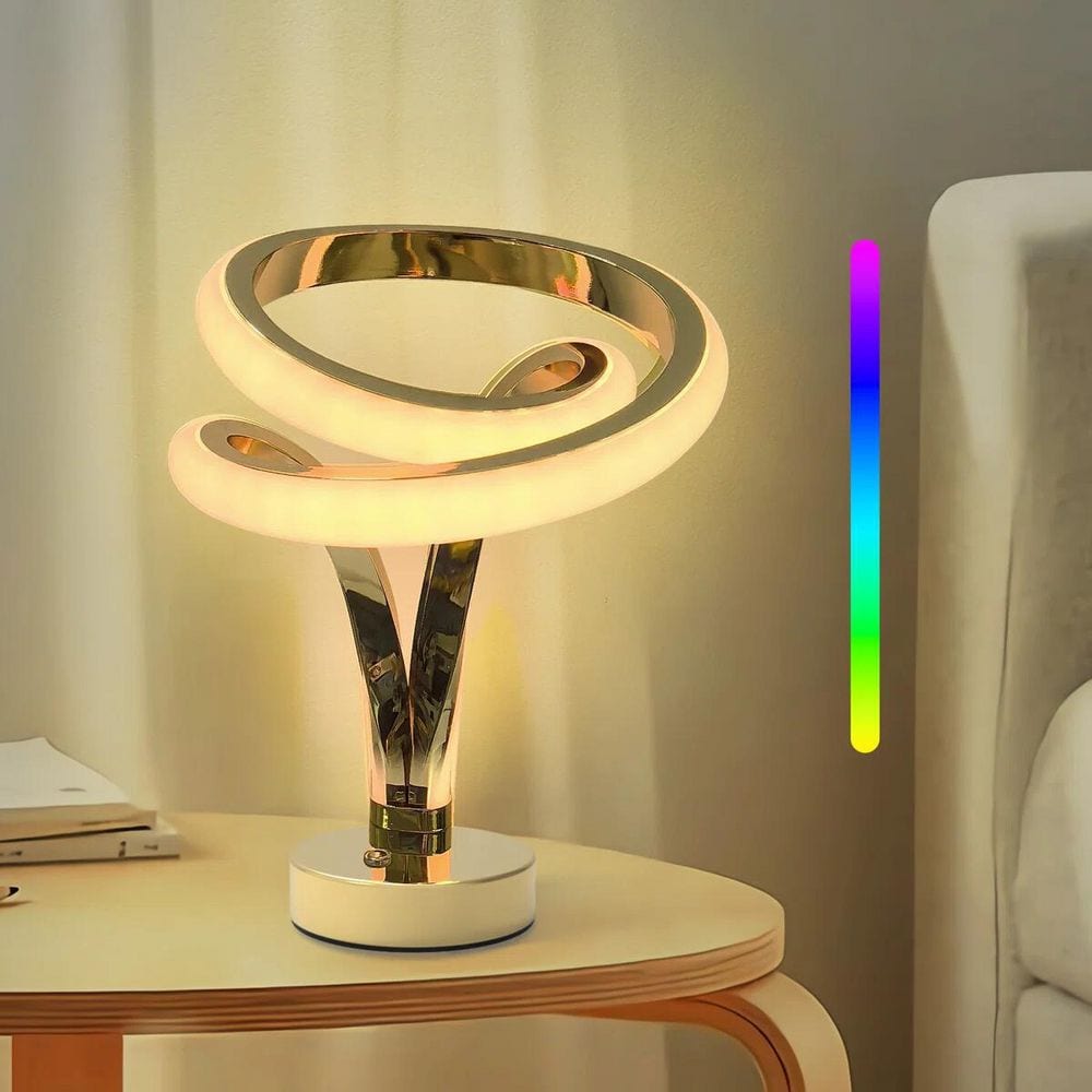 11.22 in. Gold Modern Novelty Plug-In Dimmable RGB Integrated LED Table Lamp with Remote and US Plug Included price history on PriceWatchPro