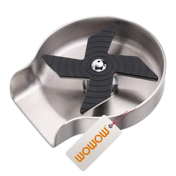 WOWOW Windmill Fan Blade Sink Glass Rinser for Kitchen Sink in Brushed Nickel