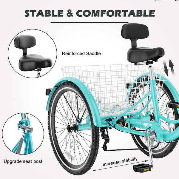 3 wheel off road bicycle Mountain Tricycle for Adults, 7 Speed Three Bicycles, 20 Inch Fat Tire Tricycles Trikes with Shopping Basket Adult Wheeled Bikes : Sports & Outdoors FORTE Electric Tricycle Features Its simple to get on and off this powerful step rungu's three-wheeled 'fat bike' floats