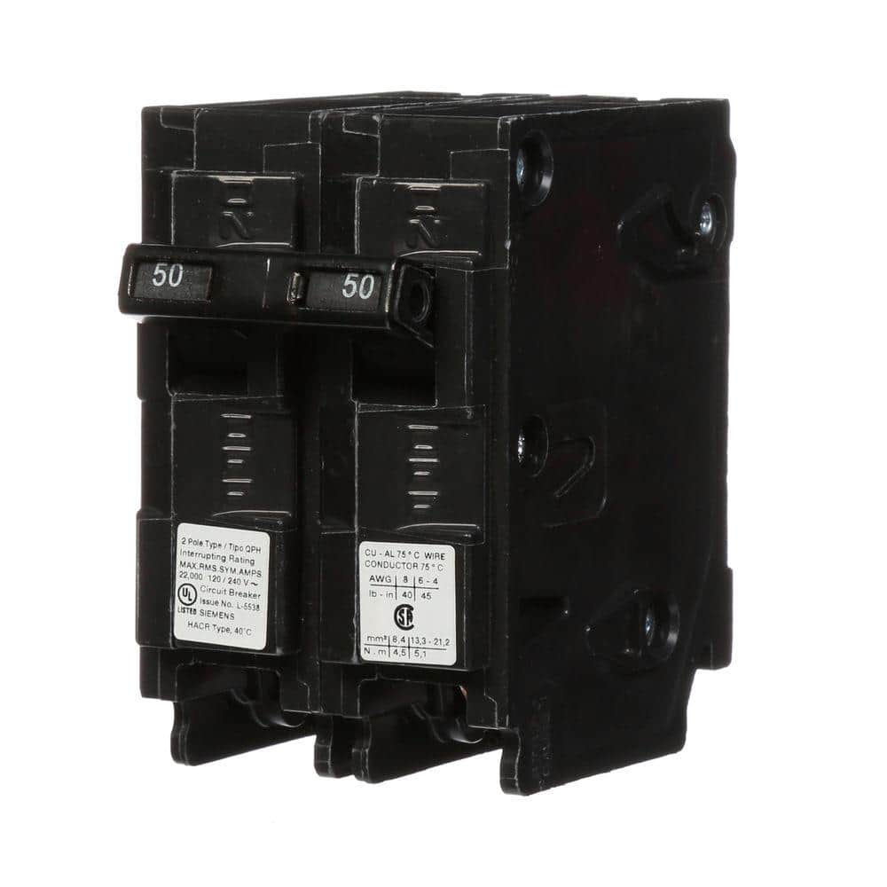 Siemens 50 Amp Double-Pole Type QPH 22kA Circuit Breaker Q250H