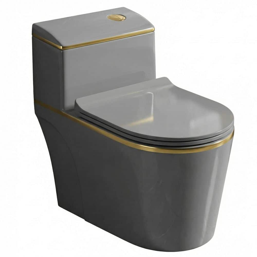 LUXSHERY 12 in. Rough In One-Piece Toilet 1.6 Gal. GPF Dual-Flush