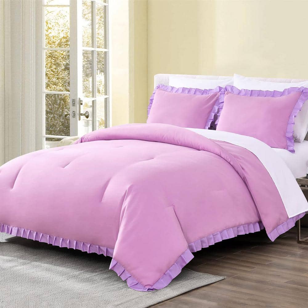 Shatex 3Piece All Season Bedding Queen Size Comforter Cover Set, Ultra