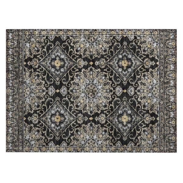 Chantille Machine Washable Indoor/Outdoor Abstract ACN3164 Black 3 ft. x 4 ft. Area Rug