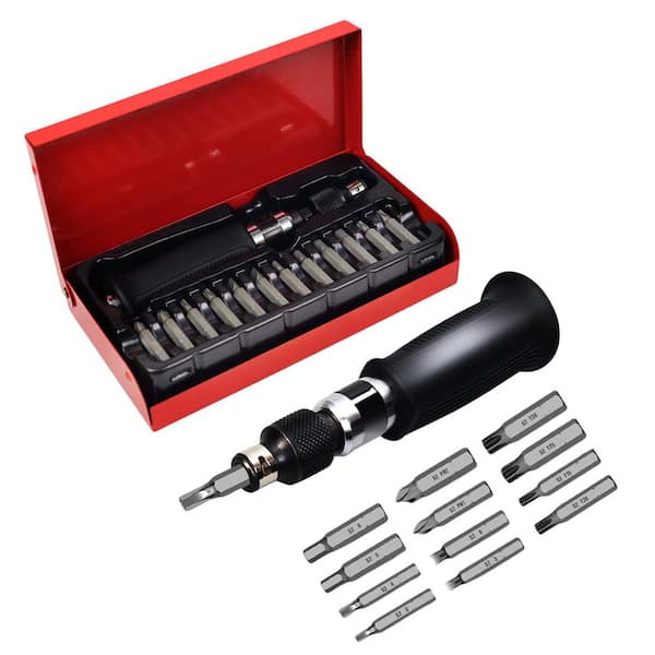 15-Piece Manual Reversible Impact Driver Set S2 Steel 1/4 in. Disengage Rusted Fasteners Bolts Screws Repair