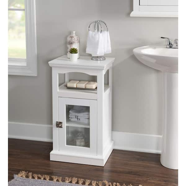 Baxton Studio Beltran Modern and Contemporary White Finished Wood Bathroom Storage Cabinet