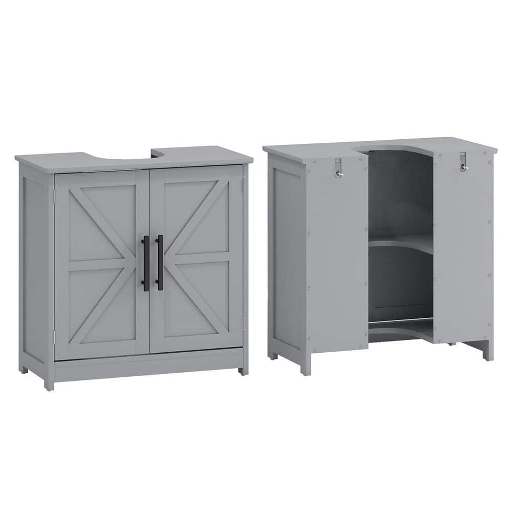 23.60 in. W Bath Vanity Cabinet without Top in Dark Gray with 2-Barn Doors and Adjustable Shelf Unassembled price history on PriceWatchPro