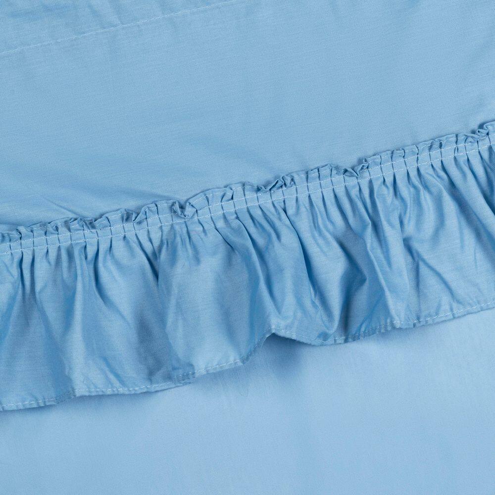 Slate Blue Sheer Cotton Polyester Rod Pocket Window Tier Pair
