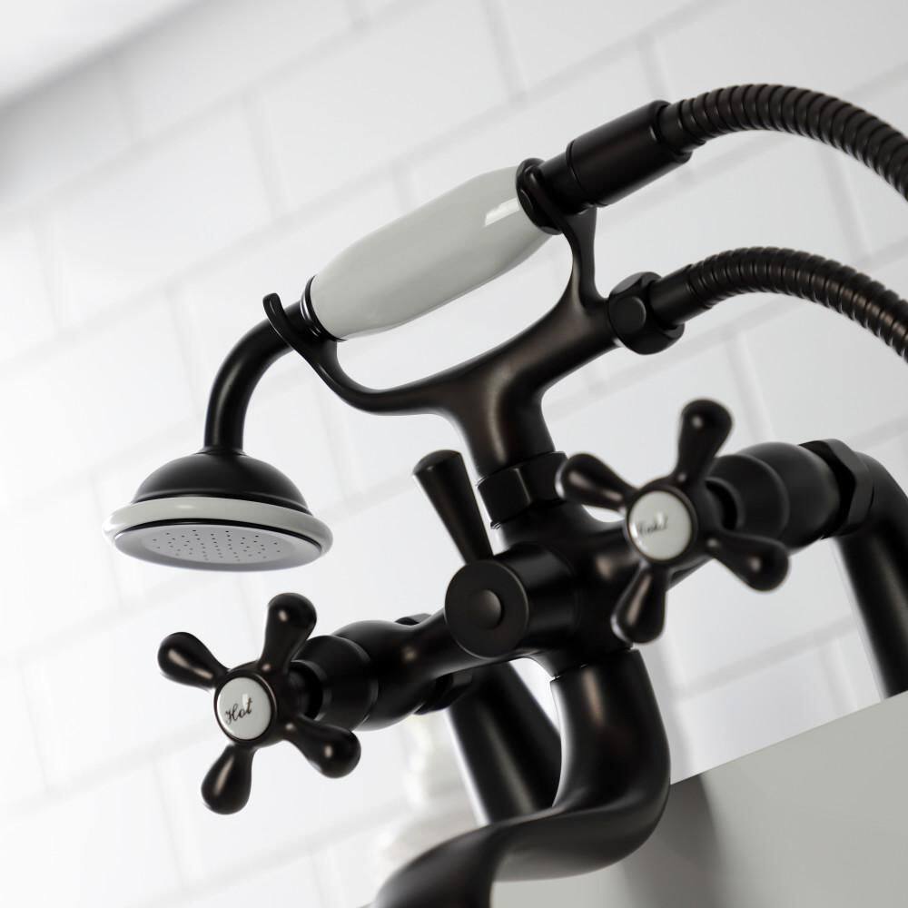 Oil Rubbed Bronze Deck Mount Clawfoot Tub Faucet with Hand Shower