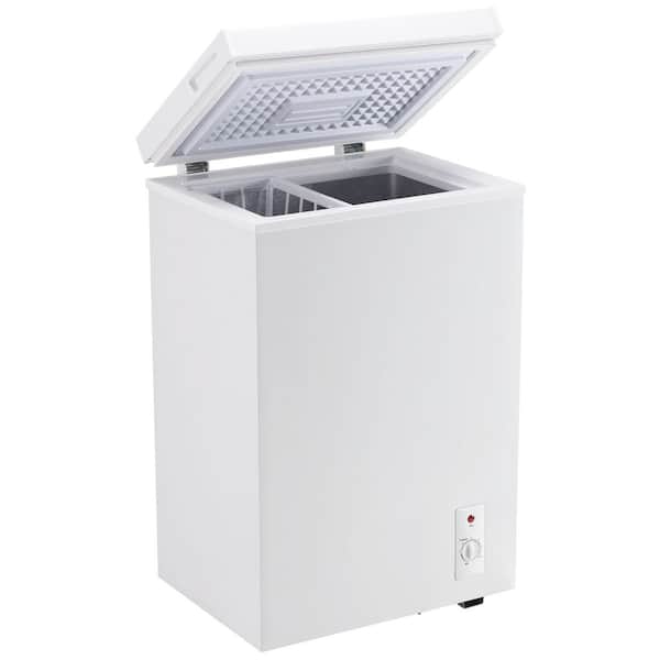 5 cu. ft. Manual Defrost Chest Freezer with Adjustable Temperature Control, Removable Basket in White Garage Ready