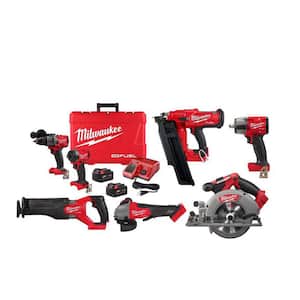 M18 FUEL 18-Volt Lithium Ion Brushless Cordless Combo Kit 6-Tool with 21-Degree Framing Nailer
