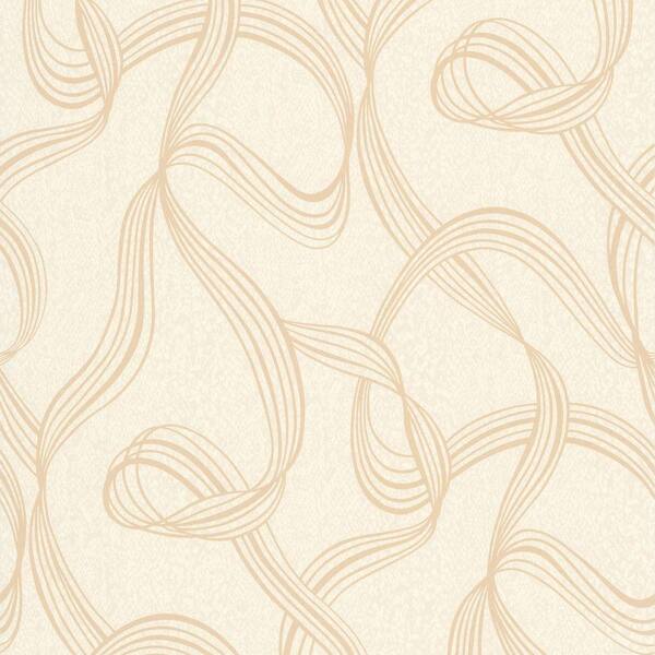 Decorline Aria Gold Ribbon Swirl Wallpaper