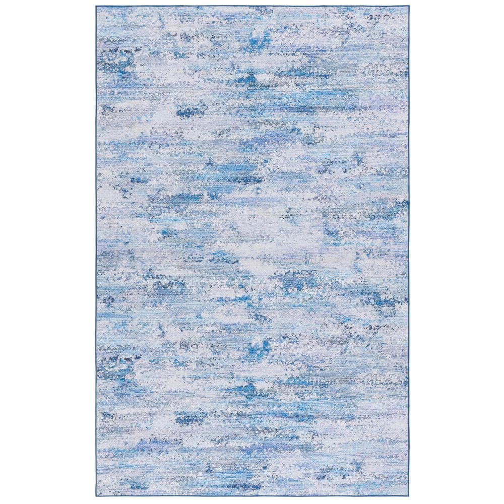 SAFAVIEH Tacoma Gray/Blue 5 ft. x 8 ft. Machine Washable Marble Area ...