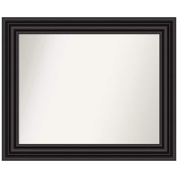 Amanti Art Colonial Black 34 in. W x 28 in. H Rectangle Non-Beveled Framed Wall Mirror in Black